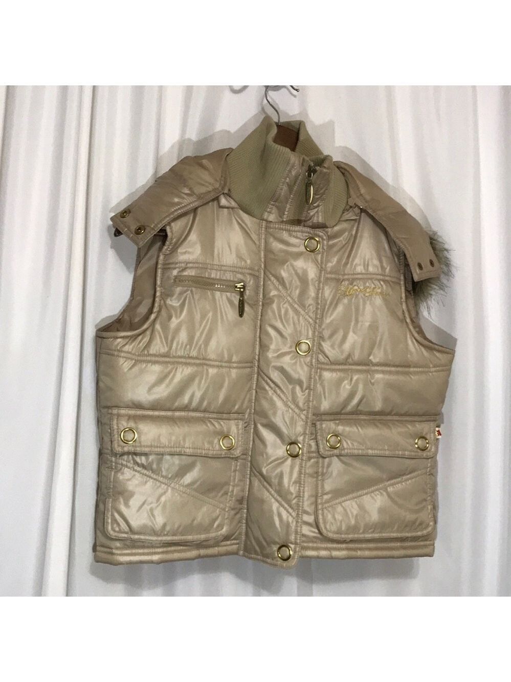 HOODED MECCA FEMME PUFFER VEST SZ SMALL